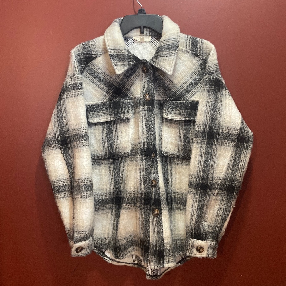 LA Hearts flannel - black and white-